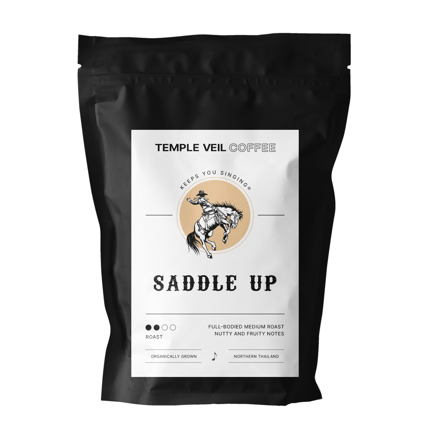 Full-bodied medium roast with nutty and fruity notes. Organically grown in Northern Thailand.